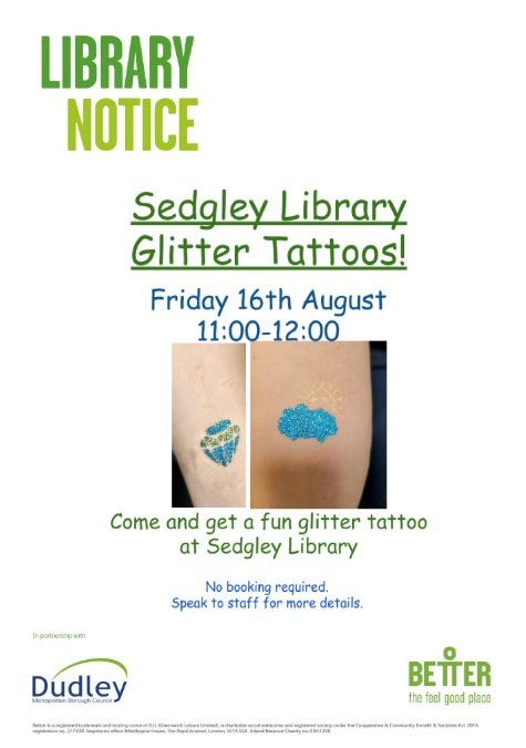 Sedgley Library - Glitter Tattoos